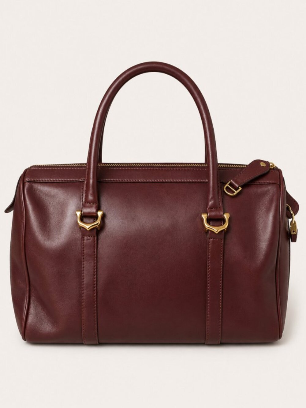 Cartier Must de Cartier Boston Travel Bag Bordeaux Auth Lock Keys Dust